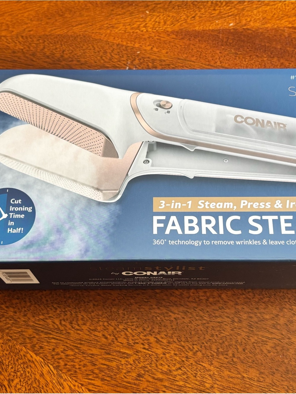 Conair White & Rose Gold Fabric Steamer - 3-in-1 Steam, Press & Iron